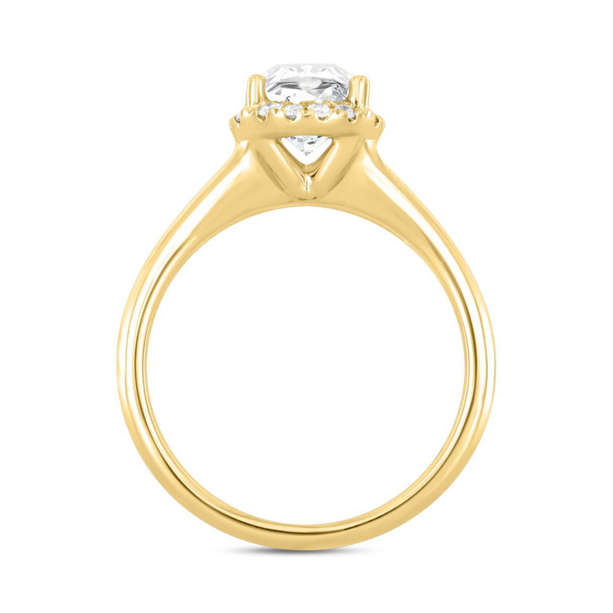 2.15 cttw Lab Grown Diamond Oval Halo Engagement Ring 14k Yellow Gold