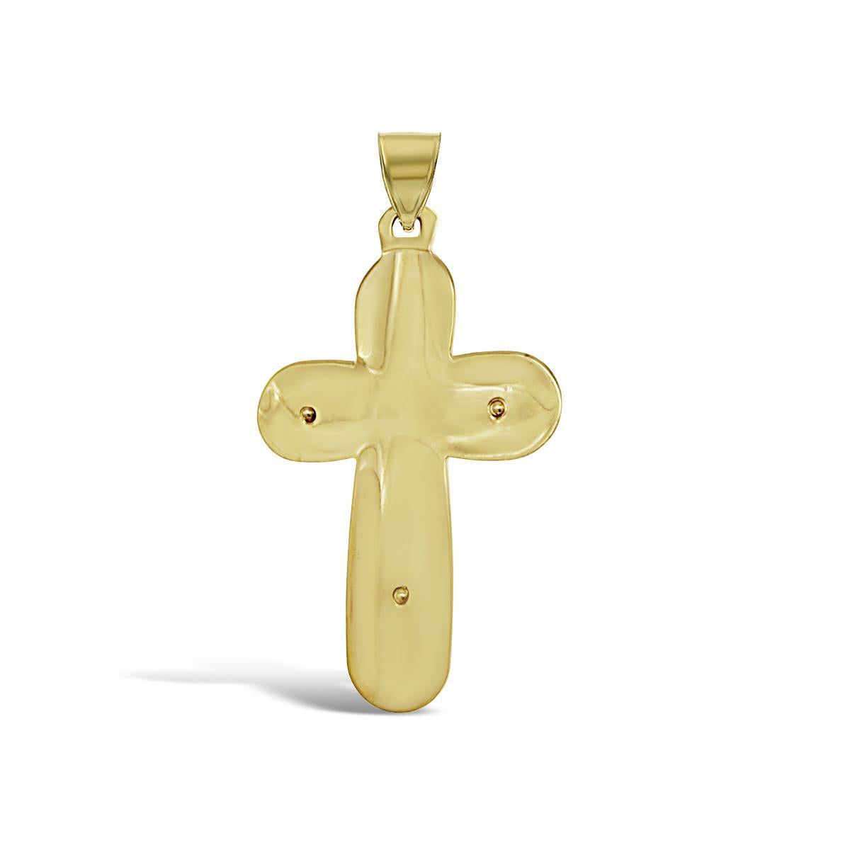 14k Tri Color Gold Crucifix Cross Pendant