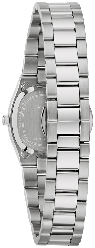 Bulova Super Seville Mini Silver Tone Red Dial Womens Watch 96L354