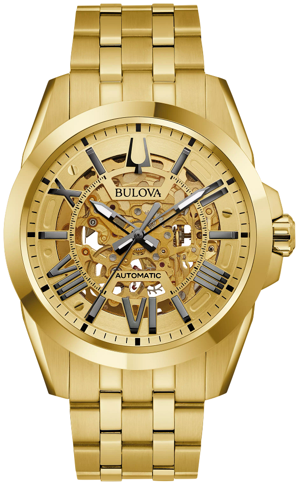 Bulova Sutton Gold Tone Men's Automatic Watch 97A162