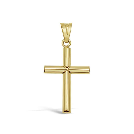 10K Yellow Gold Plain Cross Pendant