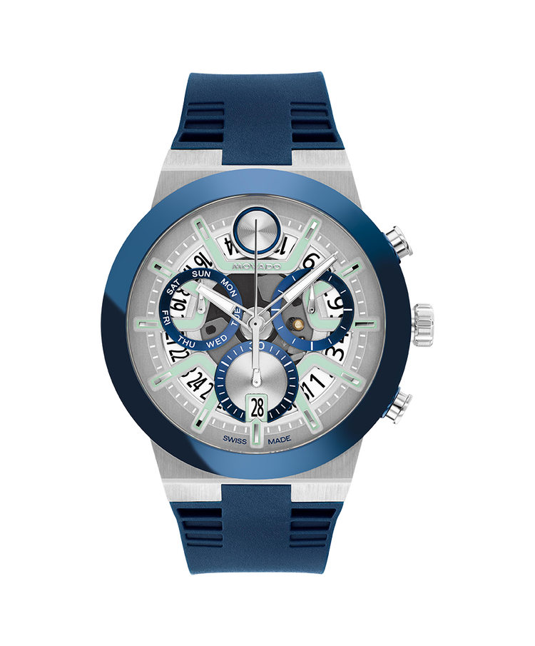 MOVADO BOLD Fusion Chronograph Silver Super-LuminNova® Dial Mens Watch 3601240