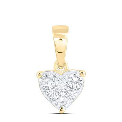 0.20ctw Diamond Heart Pendant 10K Yellow Gold
