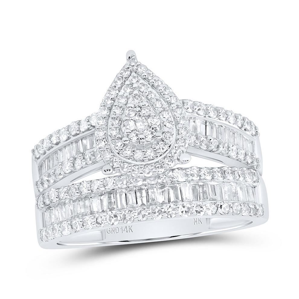 1.75ctw Diamond Trio Wedding His Hers Set 14K White Gold