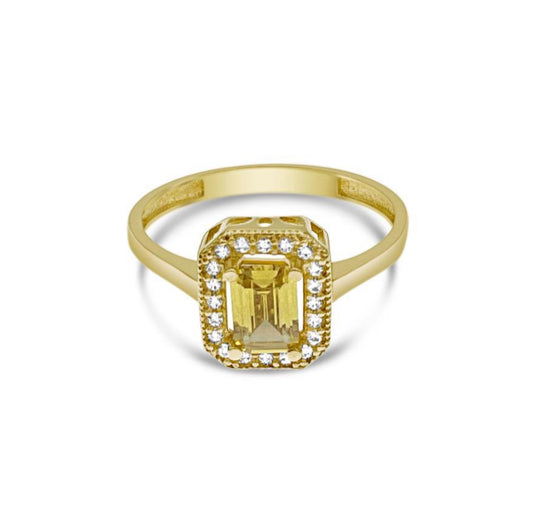 14k Gold Birthstone Ring Yellow Women Band Size 7.5