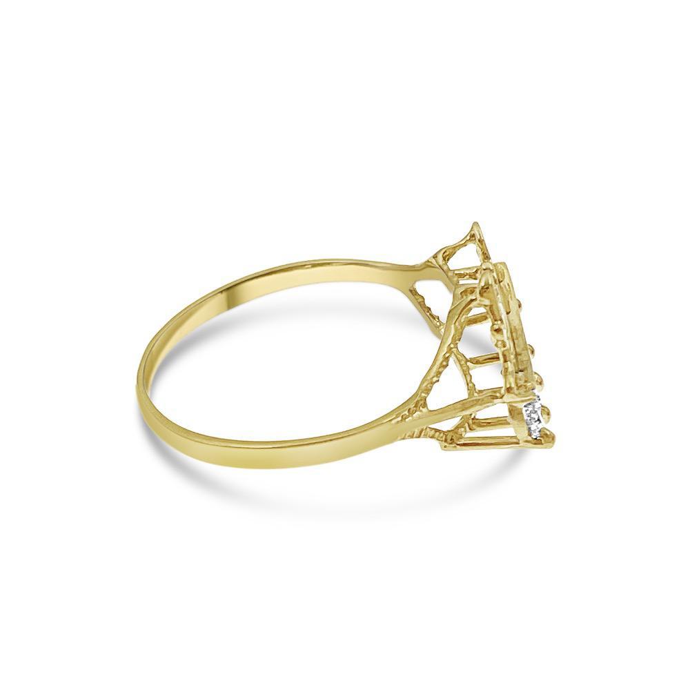 Love Ring 10k Yellow Gold Cz Band Size 9