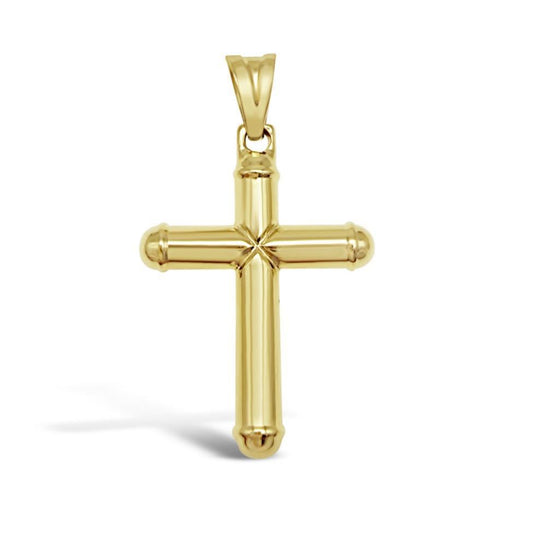 10K Yellow Gold Plain Cross Pendant