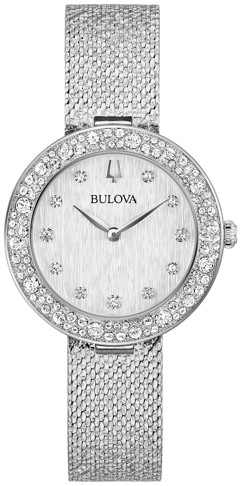 Bulova Crystal Silver tone Womens Watch 96L329