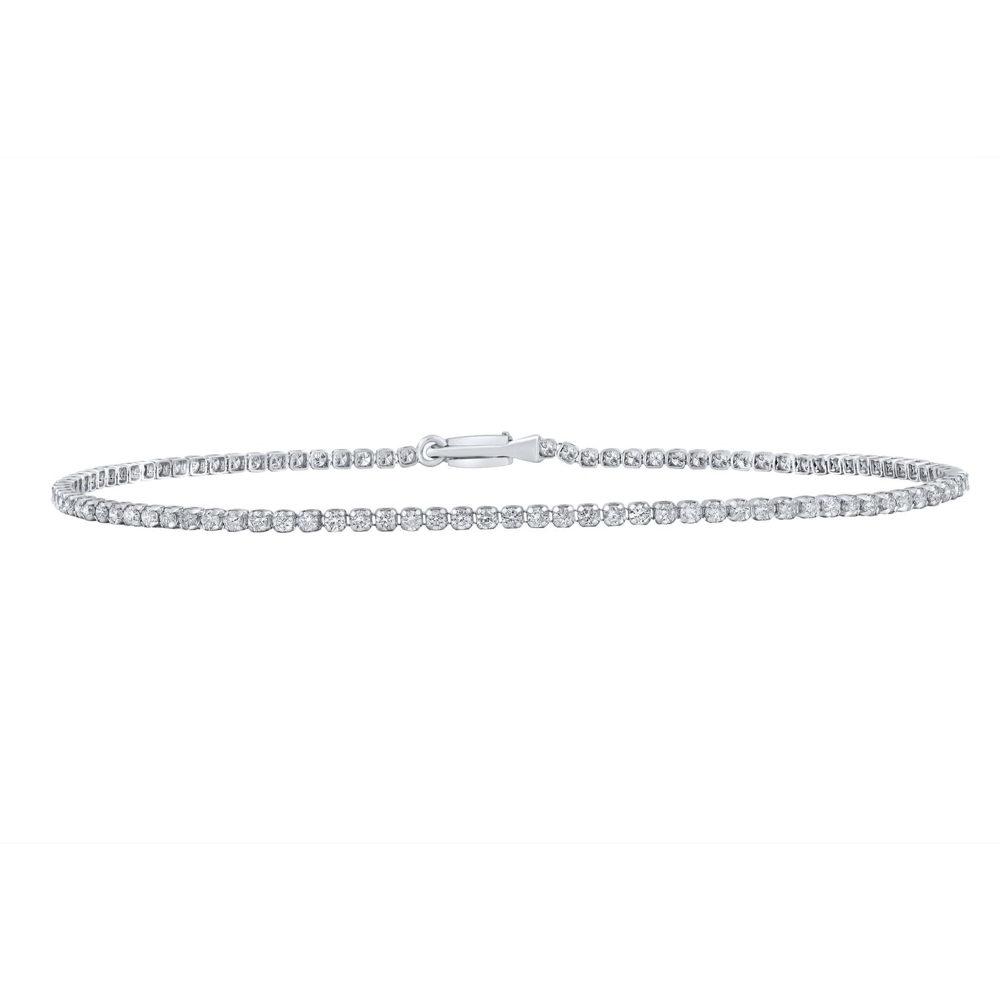 1.20Cttw Round Diamond Tennis Bracelet 10k White Gold 7inch