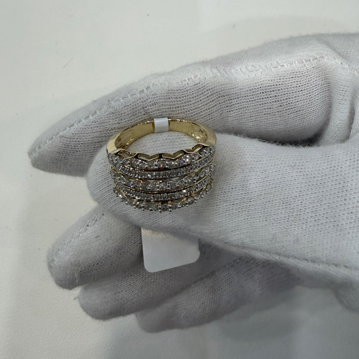 0.50ctw Diamond Wide Band Ring 10K Yellow Gold