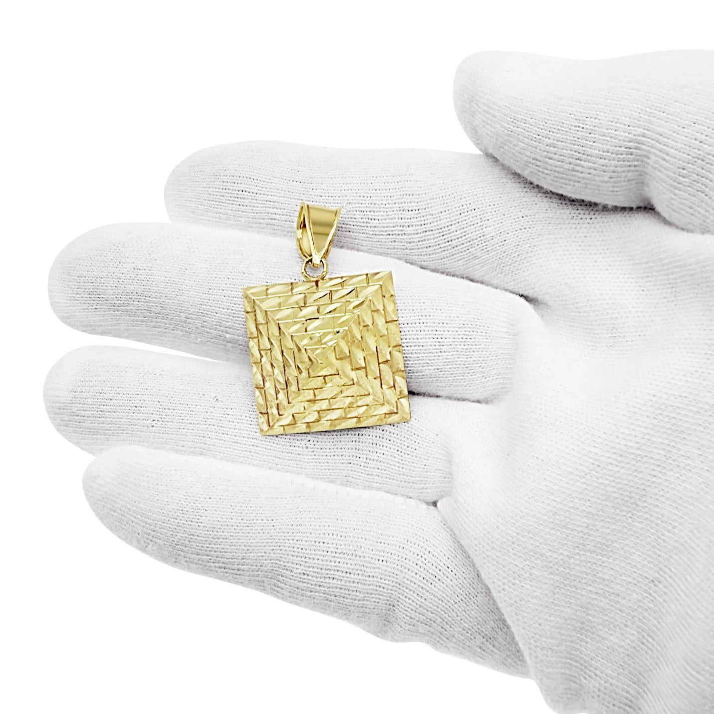 10k Gold Pyramid Pendant Egyptian Style 3D Charm