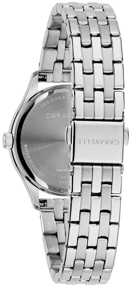 Caravelle by Bulova Dress Silver Tone Light Blue Dial Mens Watch 43B174