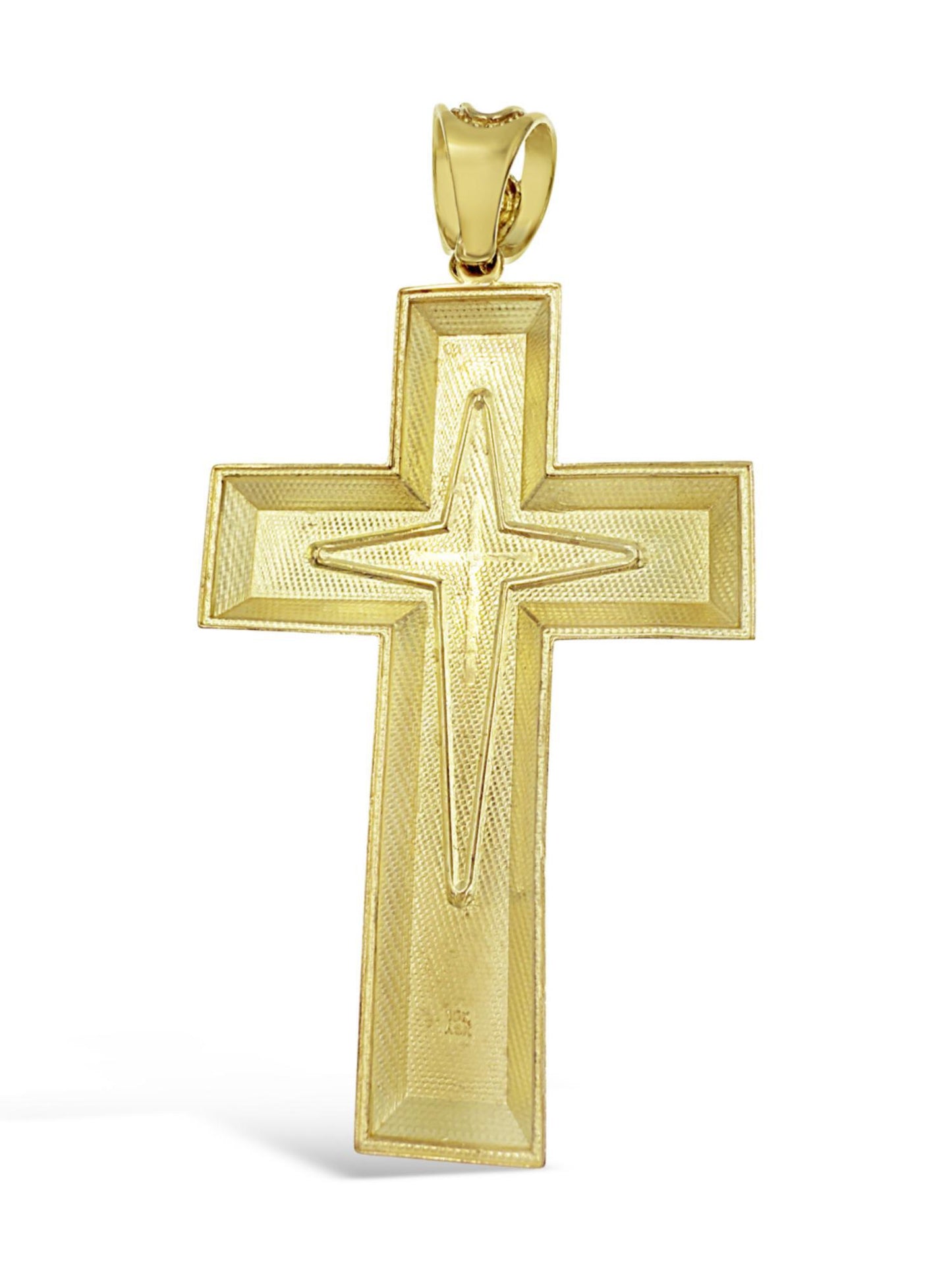 10k Two Tone Gold Large Cross Crucifix Mens Pendant