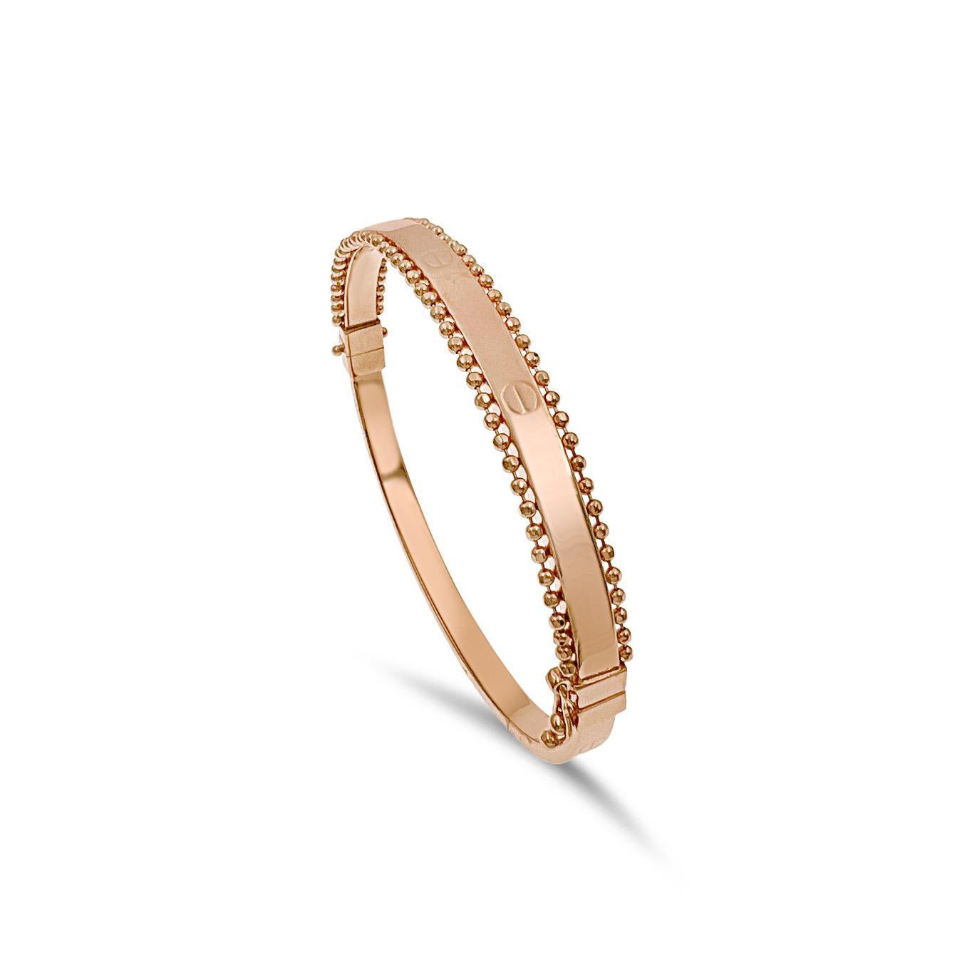 14k Rose Gold Stackable Hinged Bangle Bracelet 7.5 inch