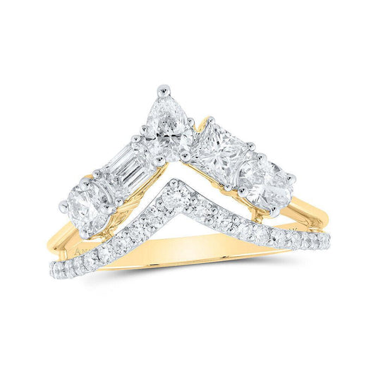 1.41ctw Diamond Multi Shape Ring Enhancer 14K Yellow Gold