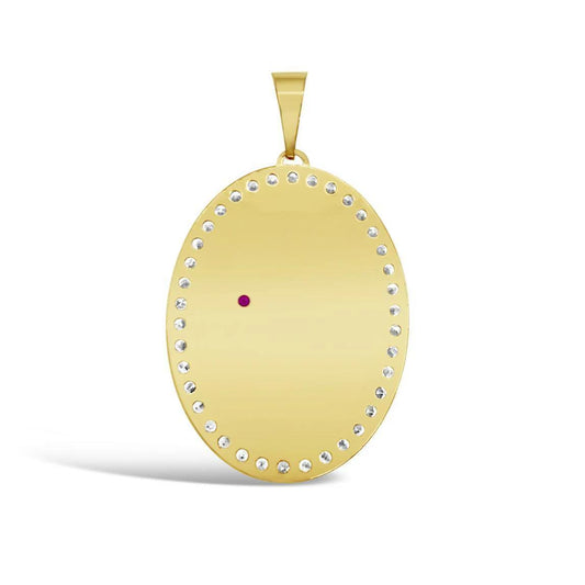 10K Gold Oval Saint Barbara Pendant