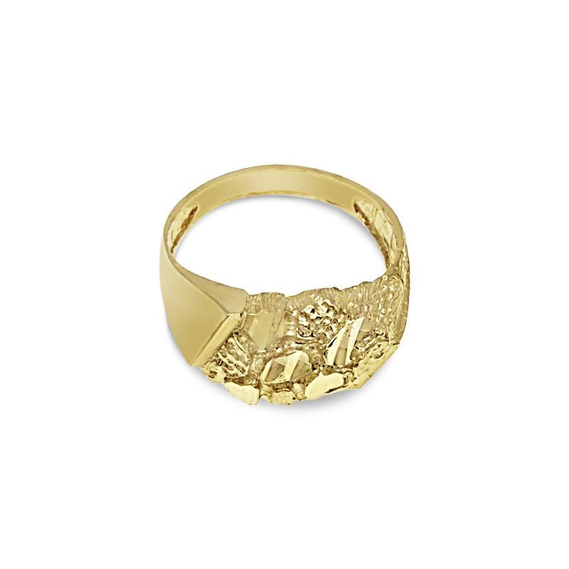 10K Yellow Gold Men's Nugget Ring