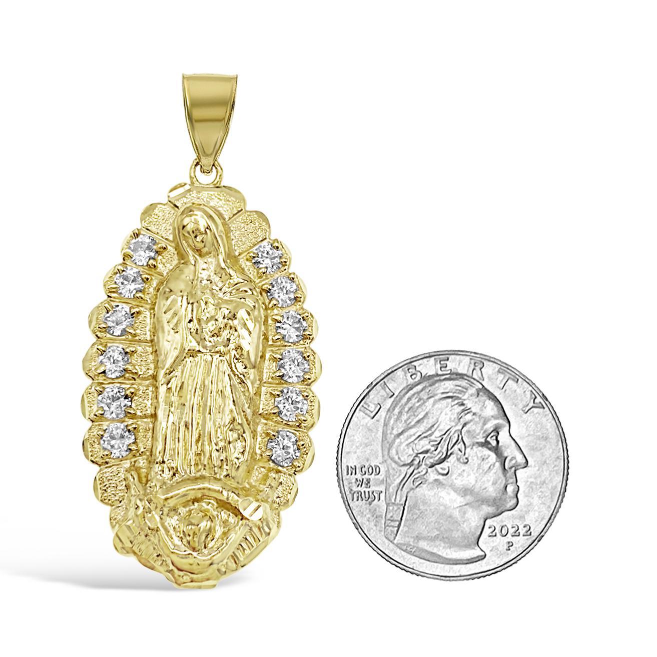 Lady Guadalupe Charm 10k Yellow Gold Virgin Mary
