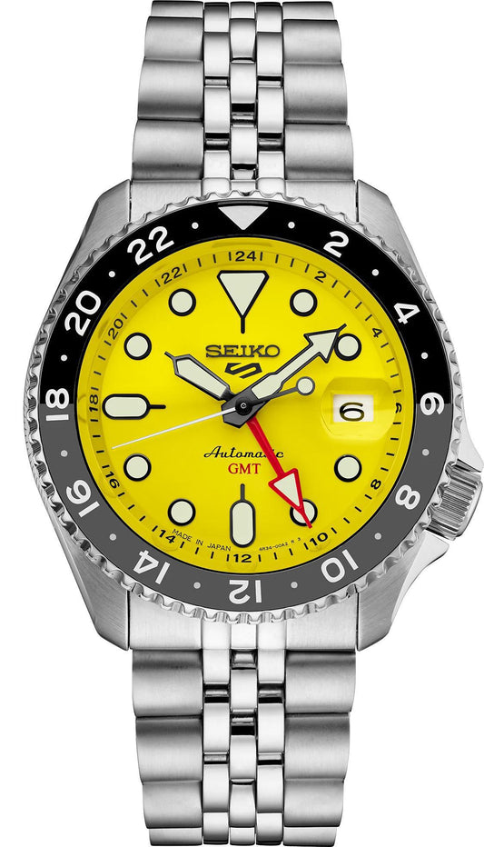 Seiko 5 Sports Automatic GMT Yellow Dial Men's Watch SSK017