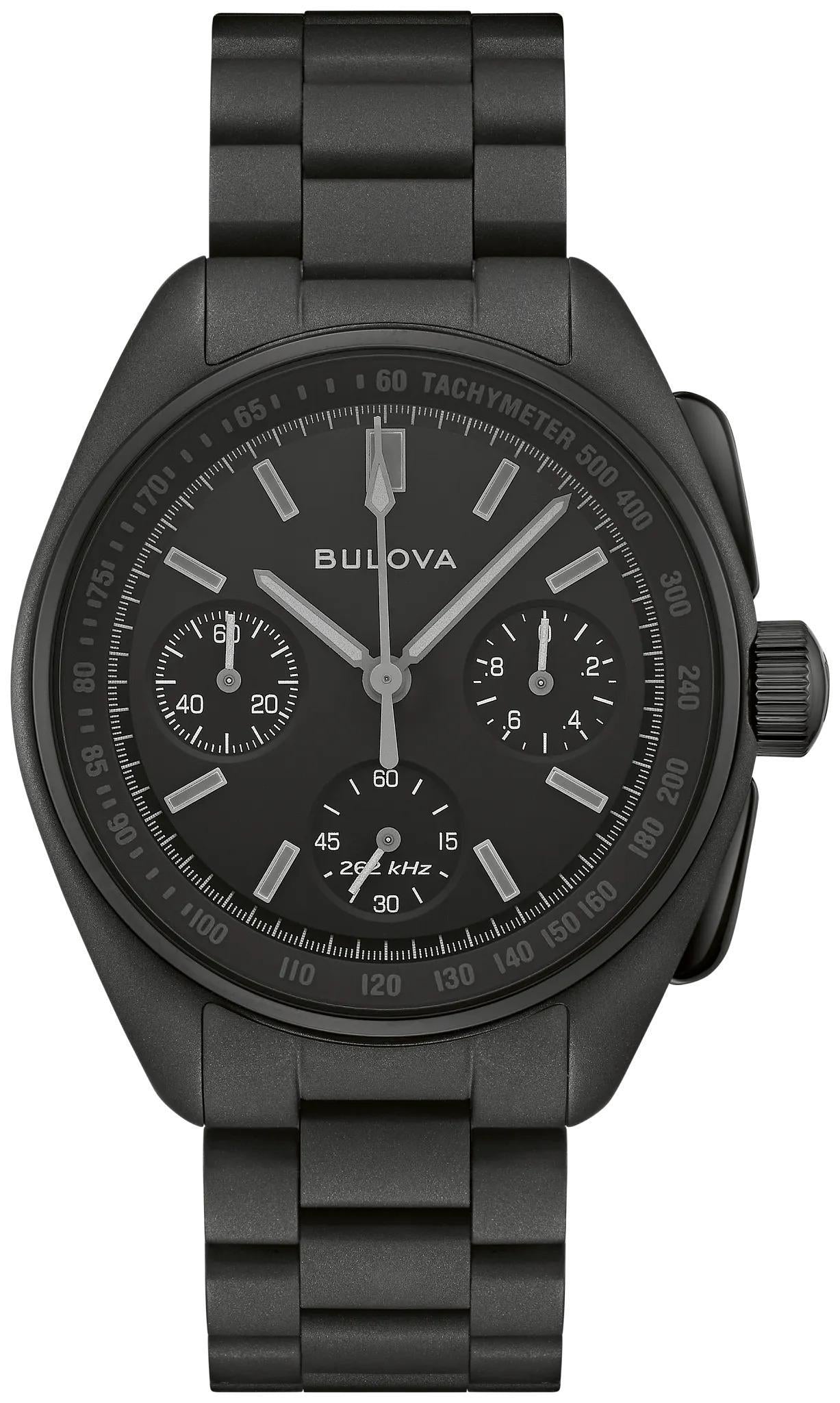 Bulova Lunar Pilot Black Hole Black Dial Mens Quartz Watch 98A335