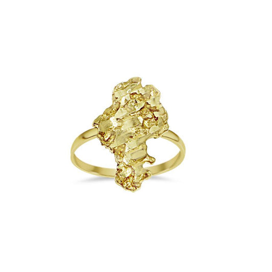 10K Yellow Gold Nugget Ring for Women