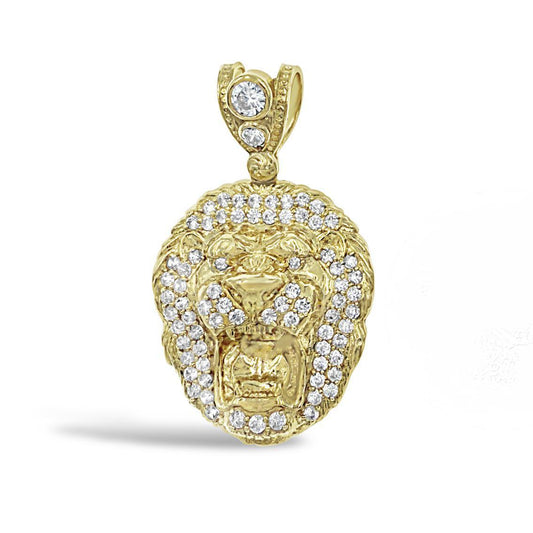 14K Yellow Gold Lion Head Pendant
