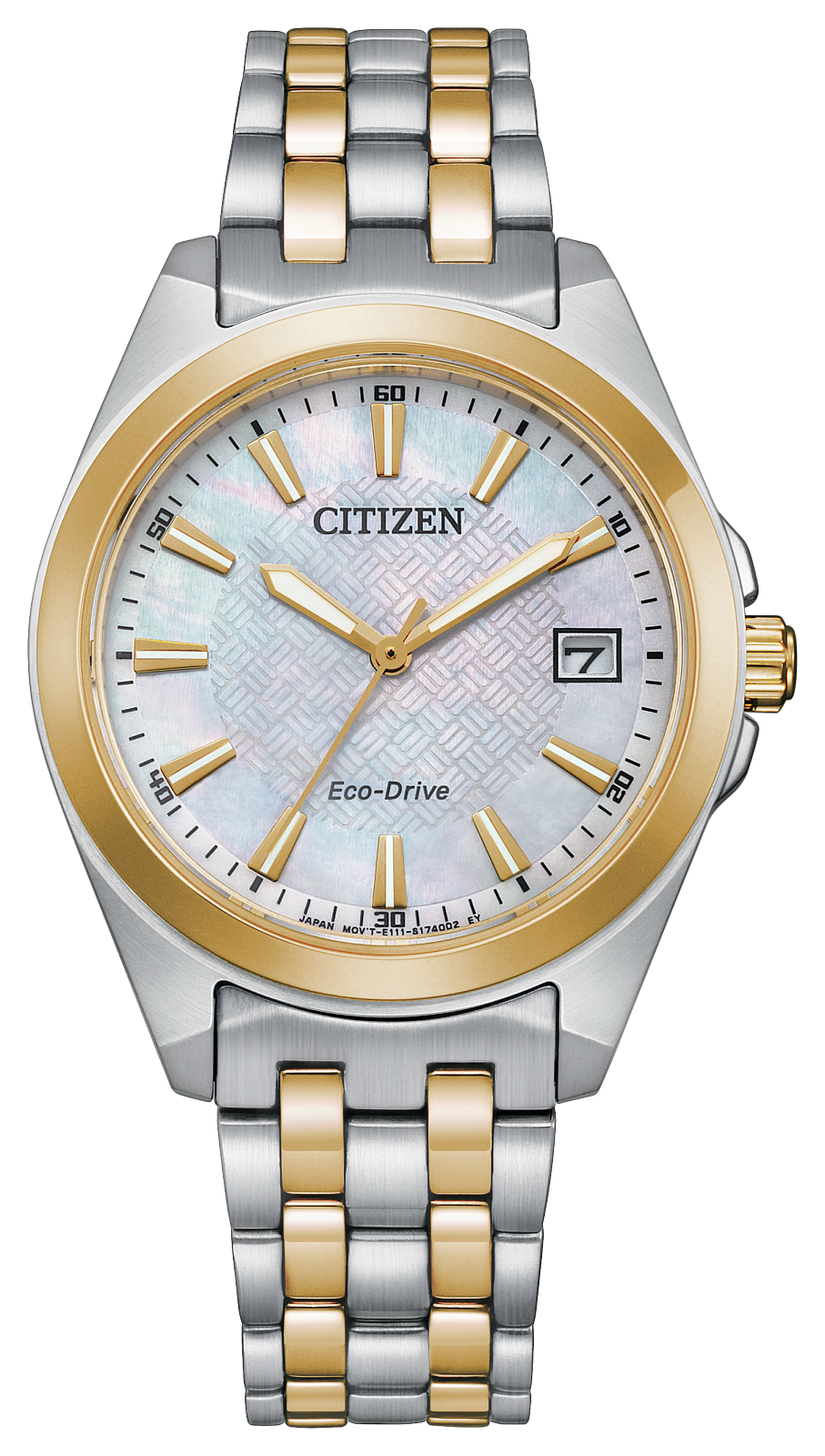 Citizen Eco-Drive Two tone Mother of Pearl White Dial Womens Watch EO1224-54D