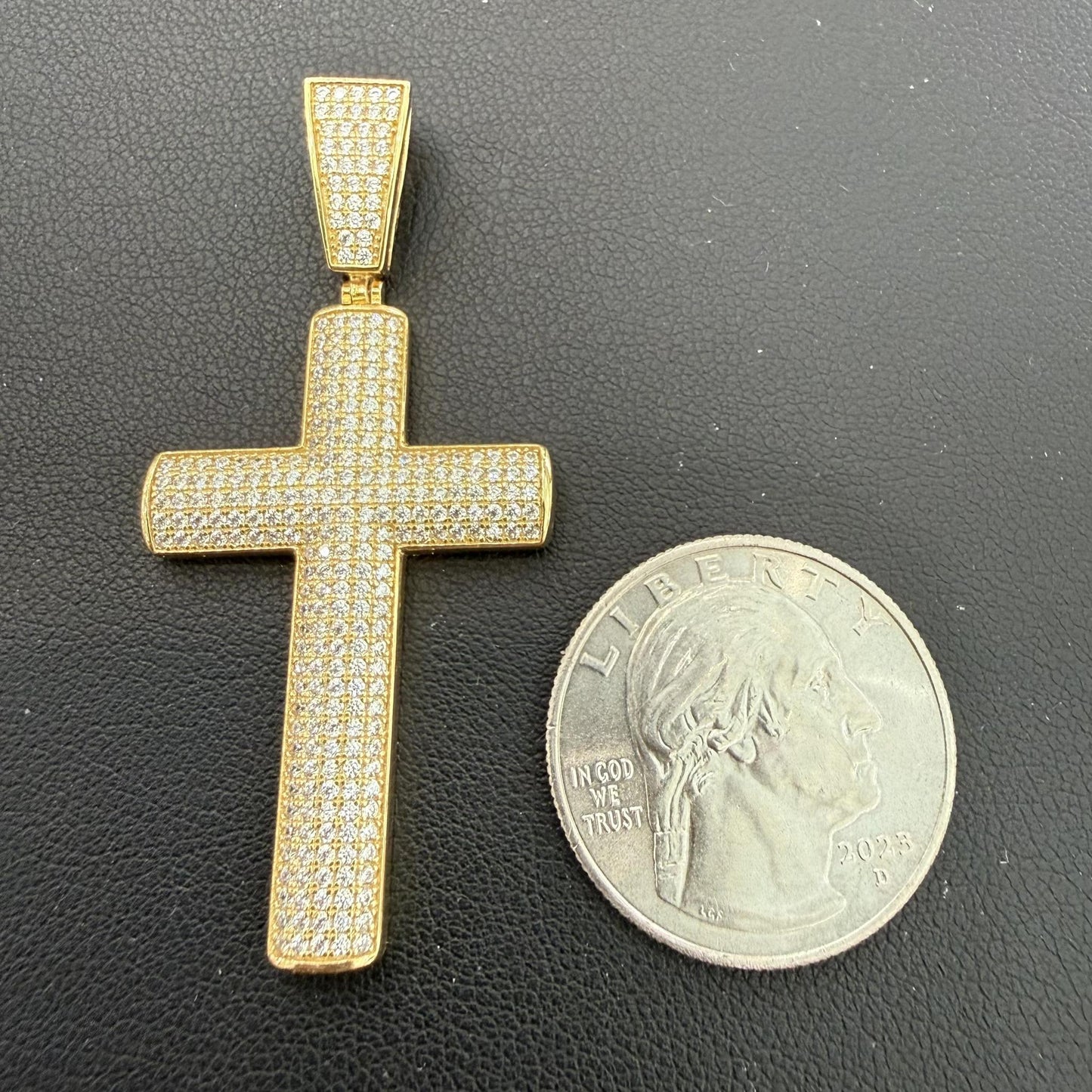 Cross Pendant 925 Sterling Silver Gold Plated