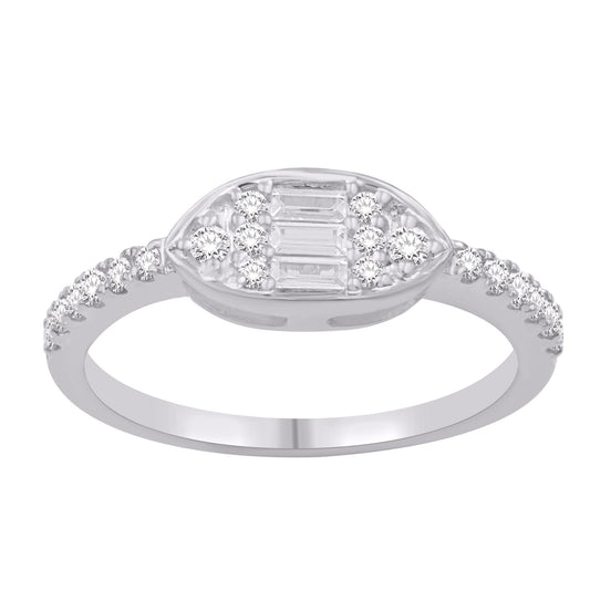 0.33ctw Baguette Diamond Womens Ring 14K White Gold