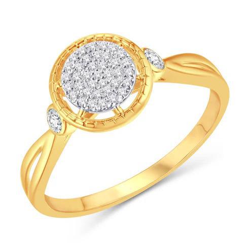 Diamond Circle Cluster Bridal Engagement Ring 10k Yellow Gold