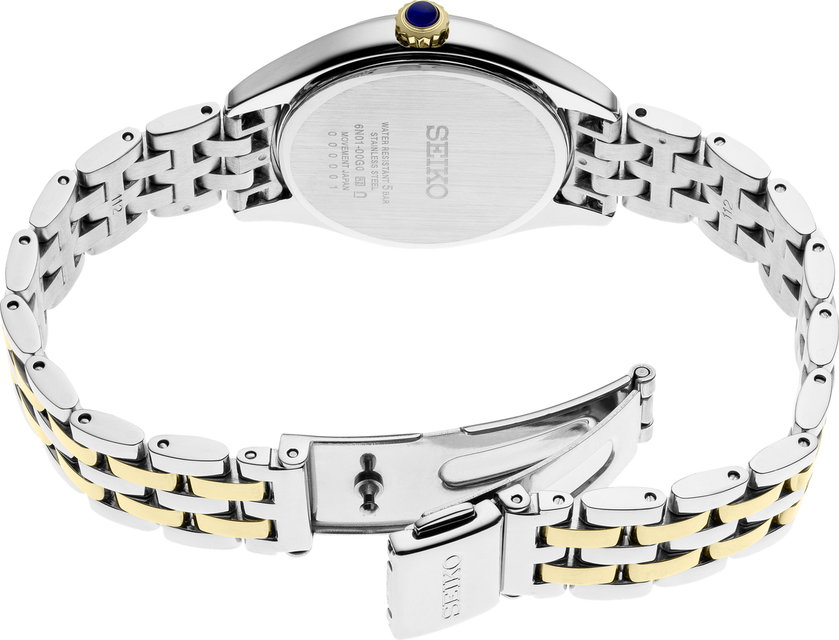 Seiko Essentials Two tone Crystals Womens Watch SUR392