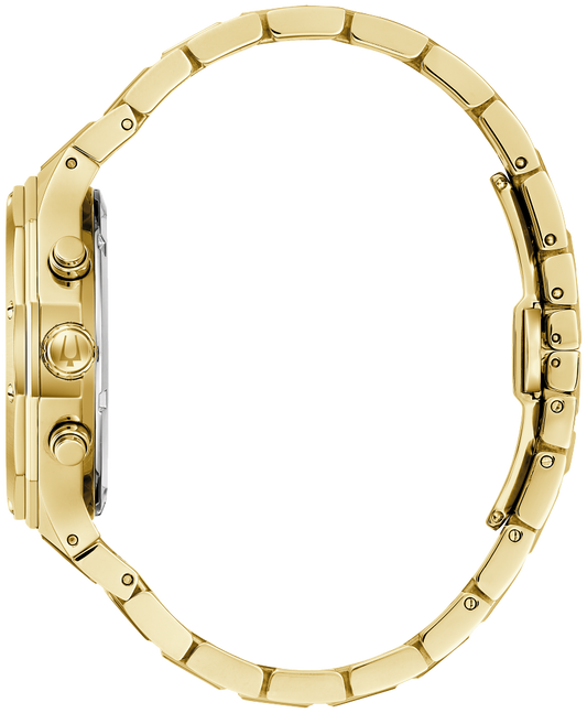 Bulova Prestige Classic  Gold Tone Black Dial Mens Watch 97B232