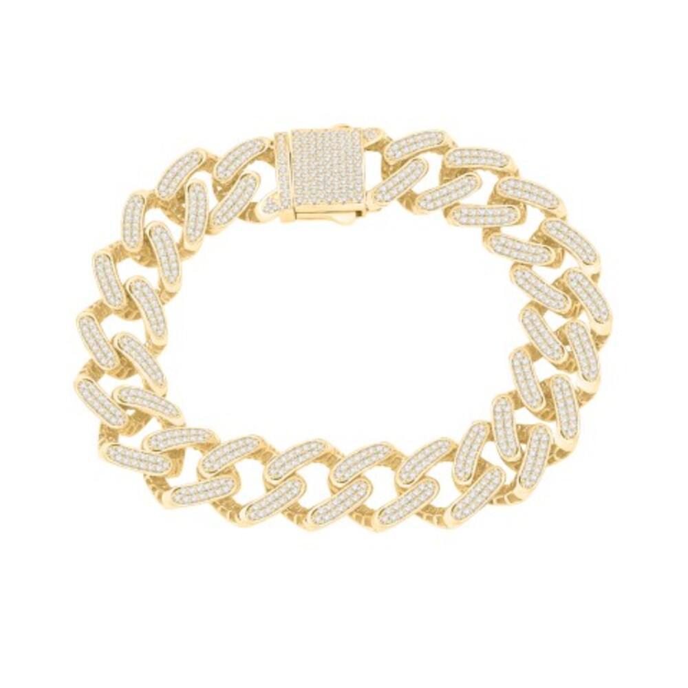 4.21ctw Diamond Miami Cuban Bracelet 10k Yellow Gold