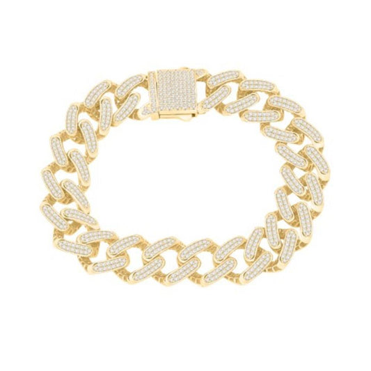 4.21ctw Diamond Miami Cuban Bracelet 10k Yellow Gold