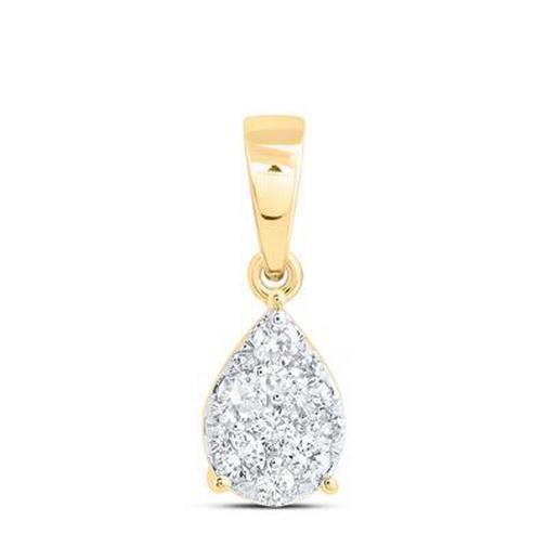 0.25ctw Diamond 10K Yellow Gold Pear Pendant