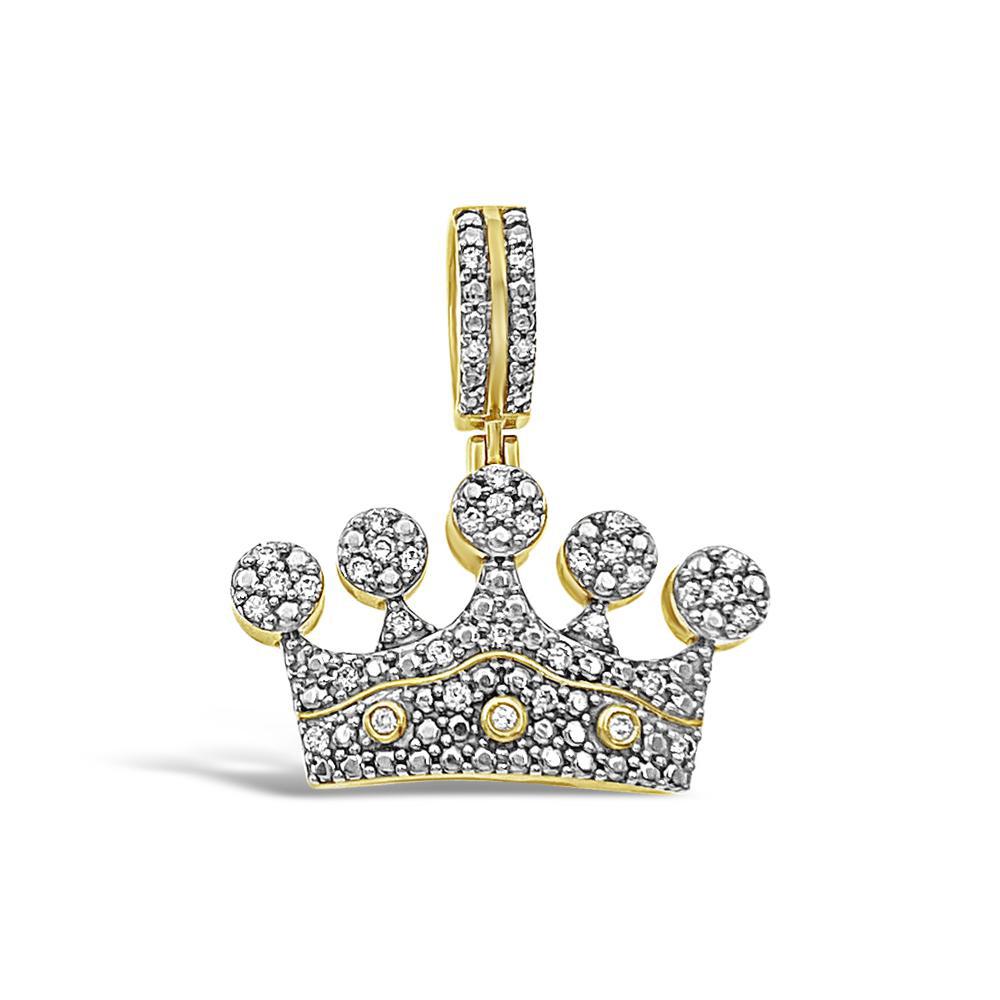 0.49ctw Diamond Crown Pendant 10K Yellow Gold