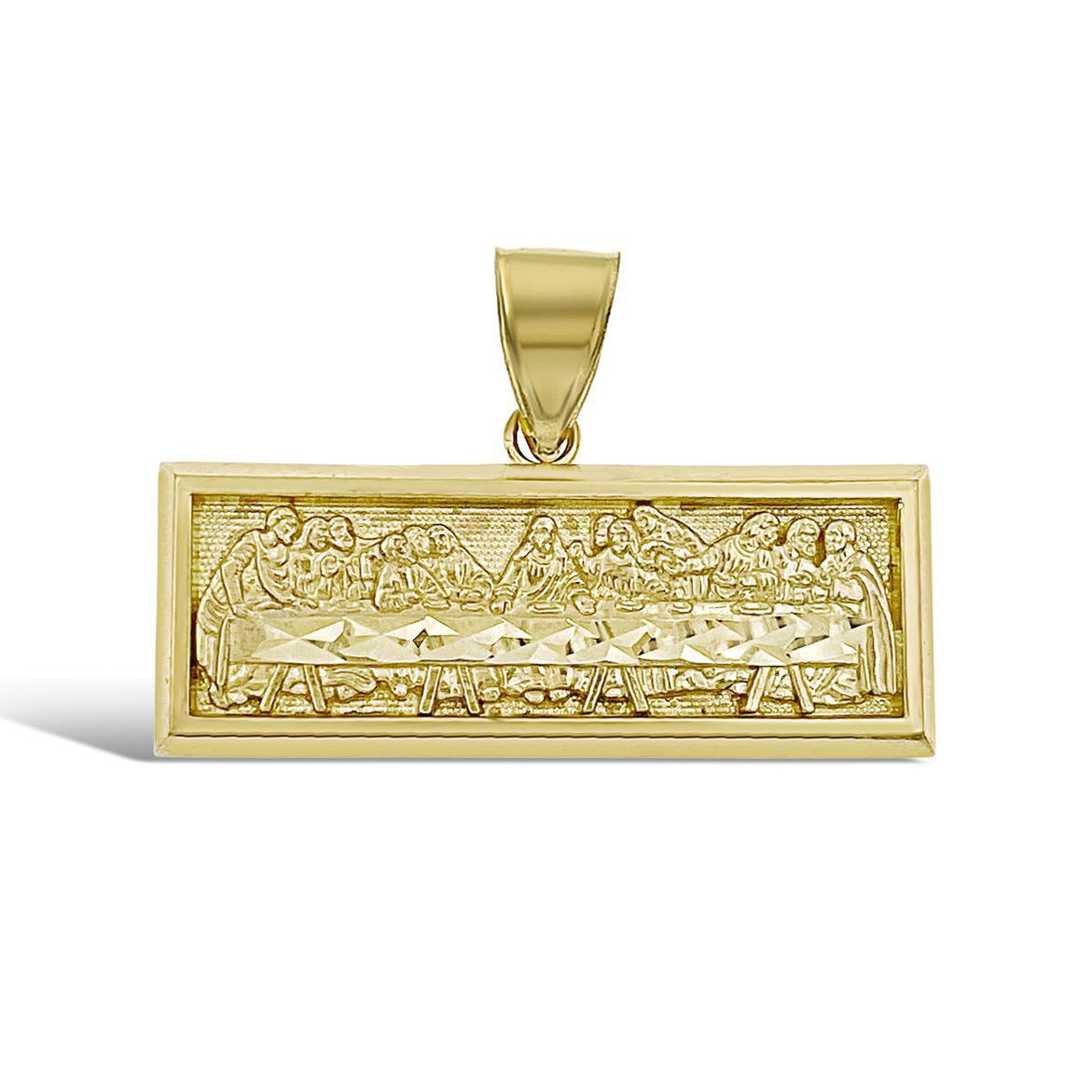 Last Supper Pendant 10k Gold Charm 1.7"