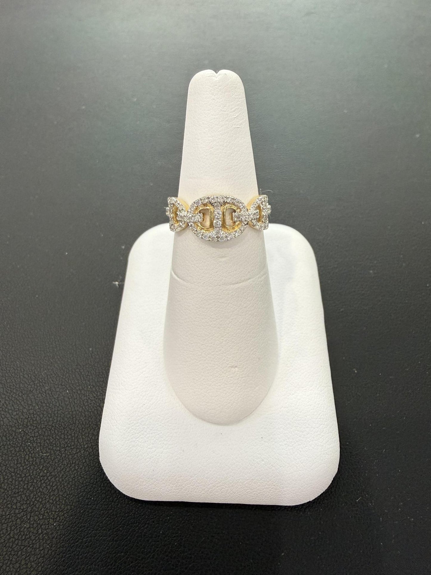 0.50ctw Diamond Mariner Link Ring 14K Yellow Gold