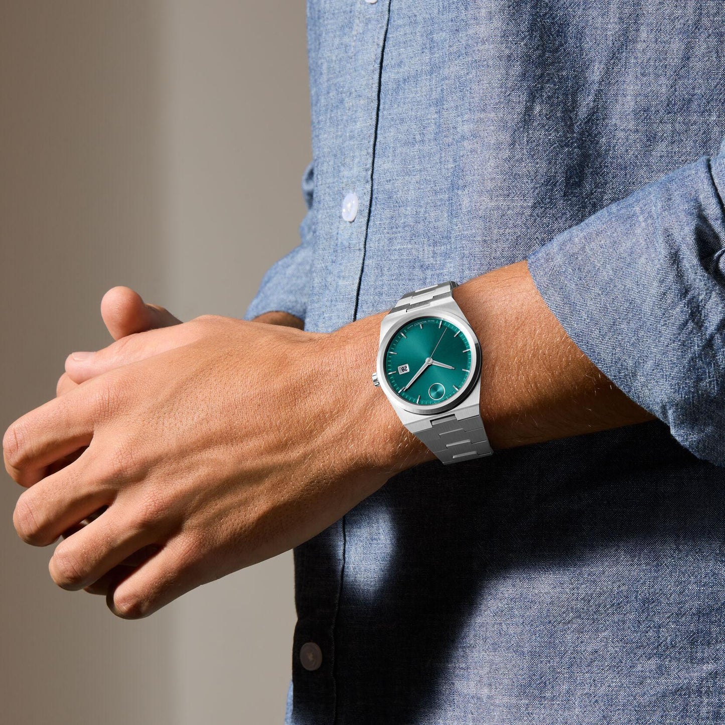 Movado BOLD Quest Green Dial Watch