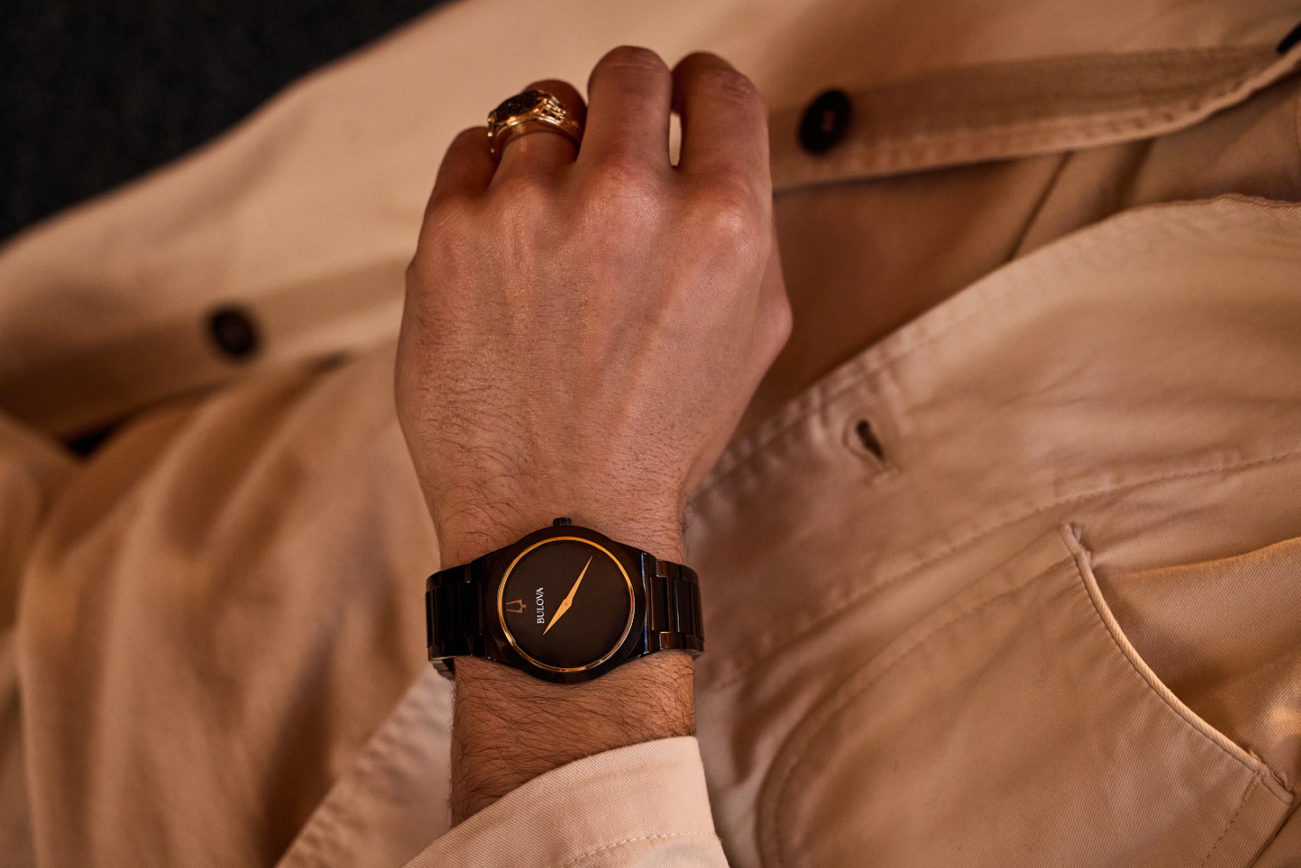 Bulova Millennia Black Stainless Steel Mens Watch 98A313