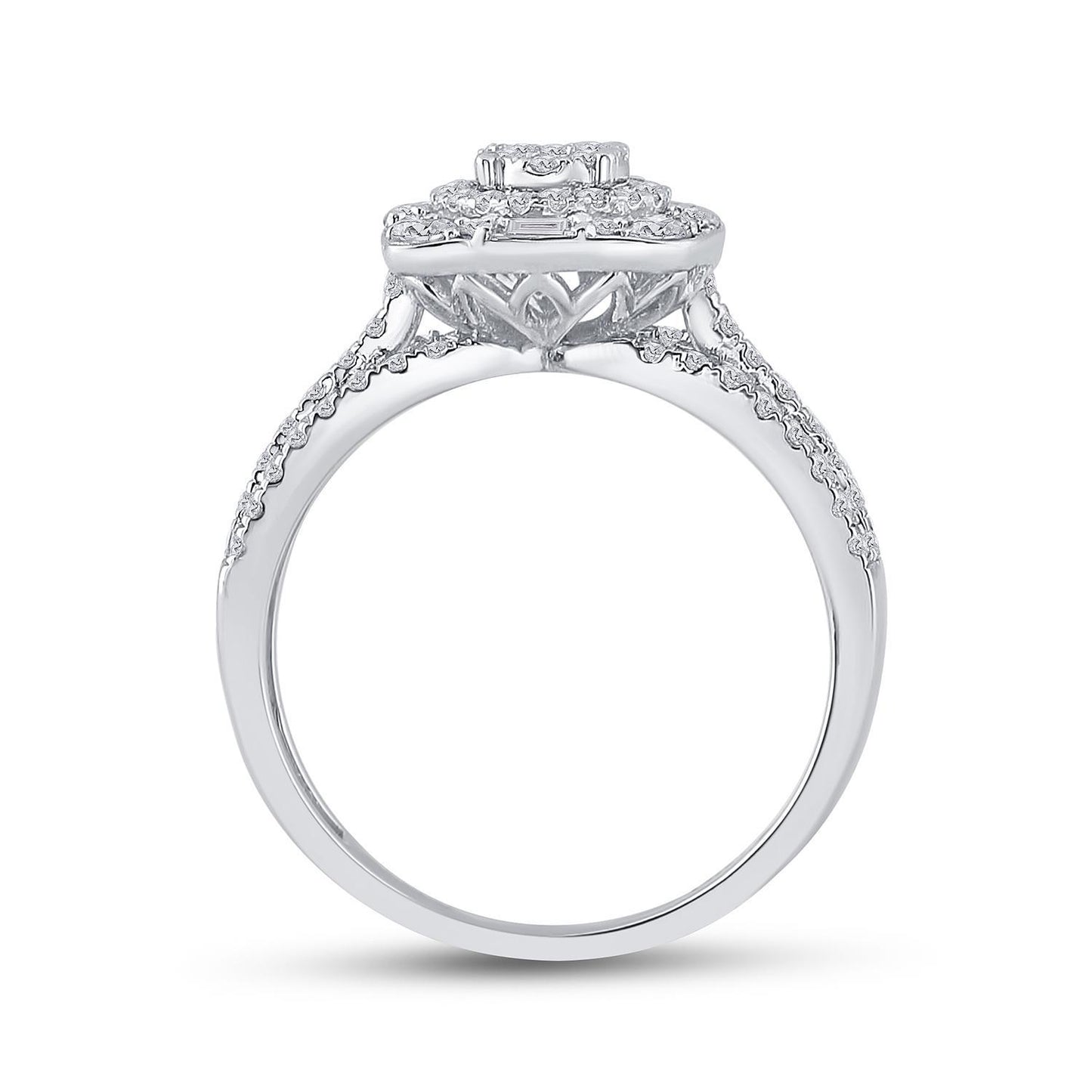 1 Ctw Round Diamond Bridal Wedding Ring Band Set 14k White Gold