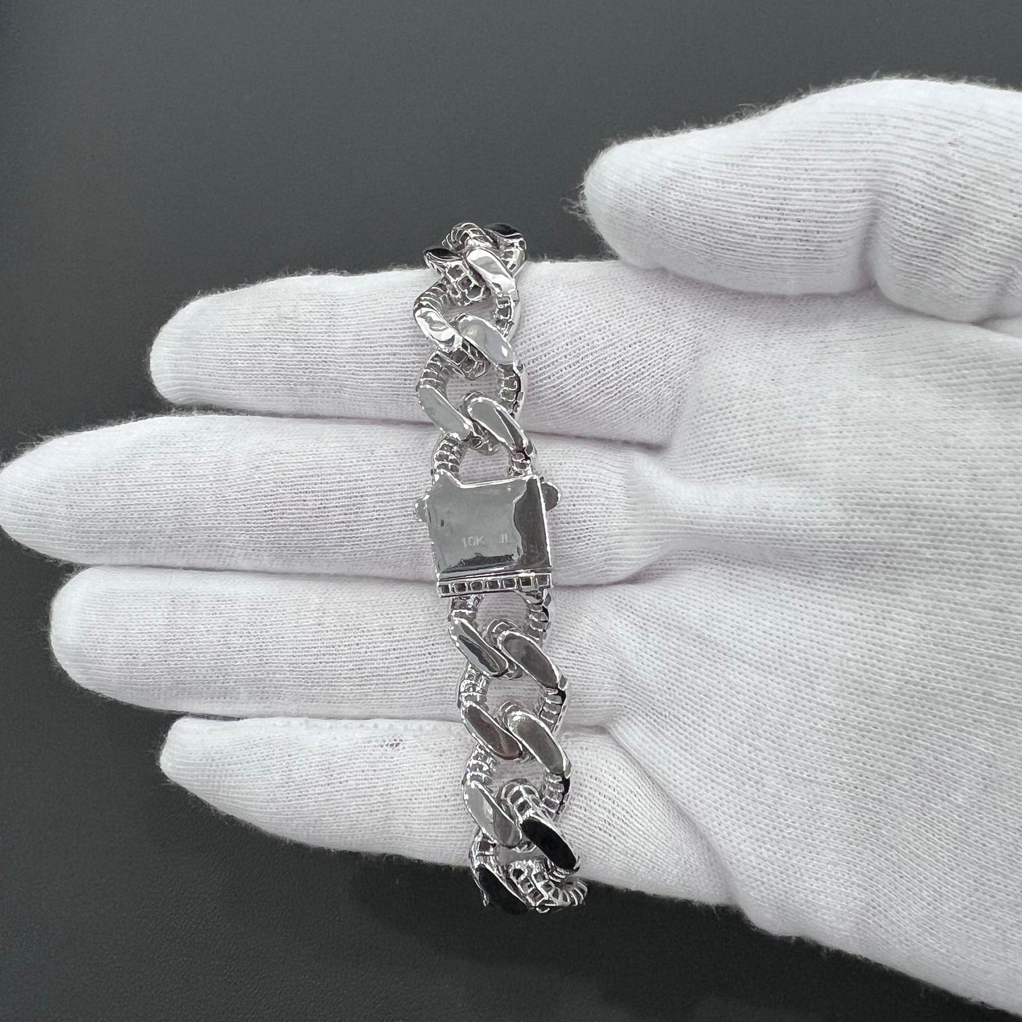 4.21ctw Diamond Miami Cuban Bracelet 10k White Gold