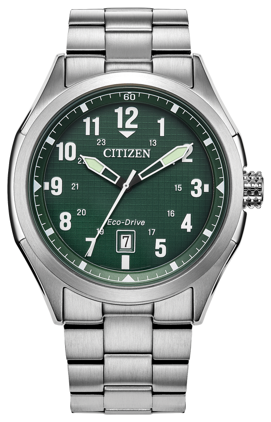 Citizen Terra Force Eco-Drive Green Dial Mens Watch AW1890-51X