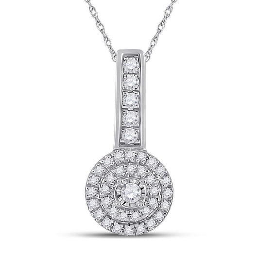 1/5ctw Diamond Circle Round Pendant 10k White Gold