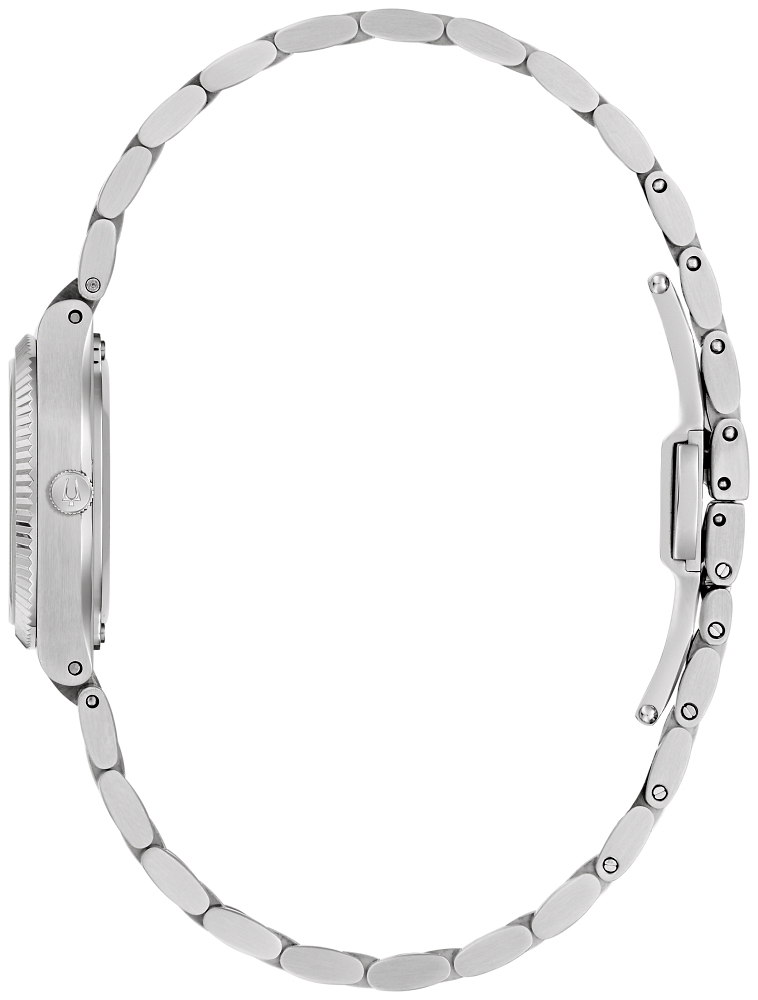 Bulova Super Seville Mini Silver Tone Red Dial Womens Watch 96L354