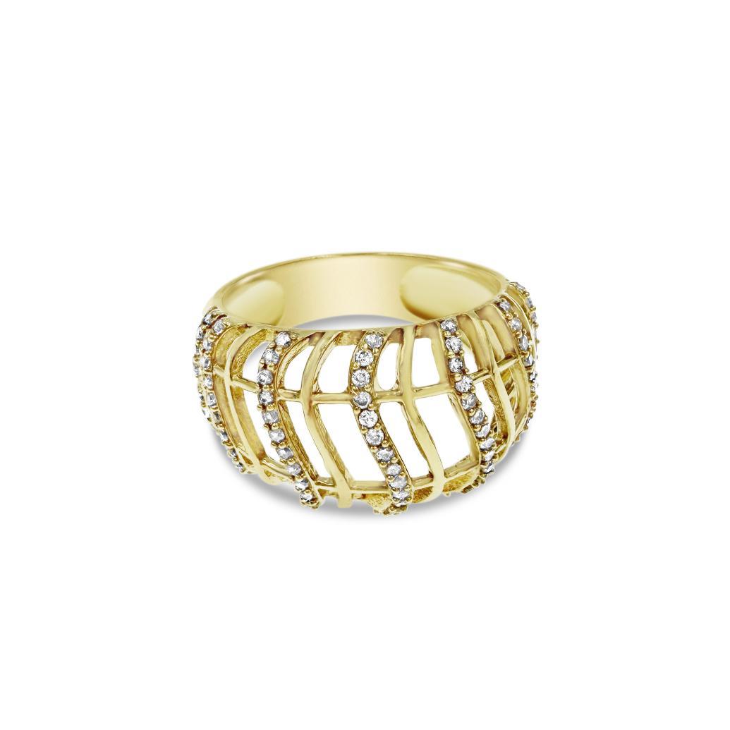 14K Yellow Gold Wide Dome Ring