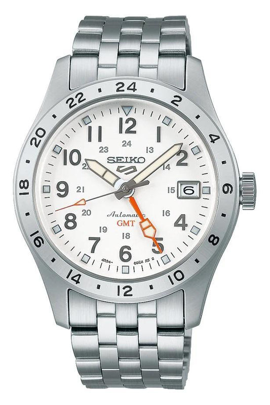 Seiko 5 Sports Field GMT White Dial Men's Watch SSK059
