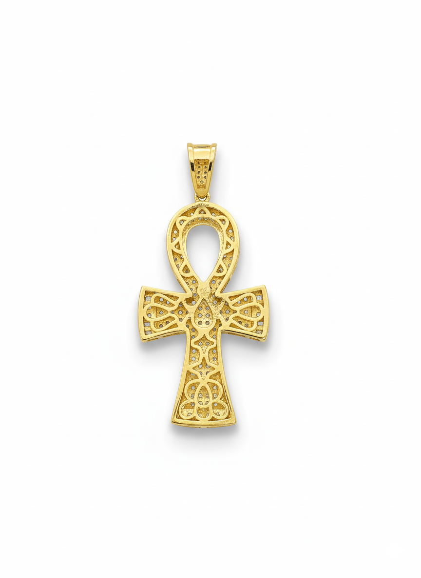 Egyptian Ankh Cross Pendant 925 Sterling Silver