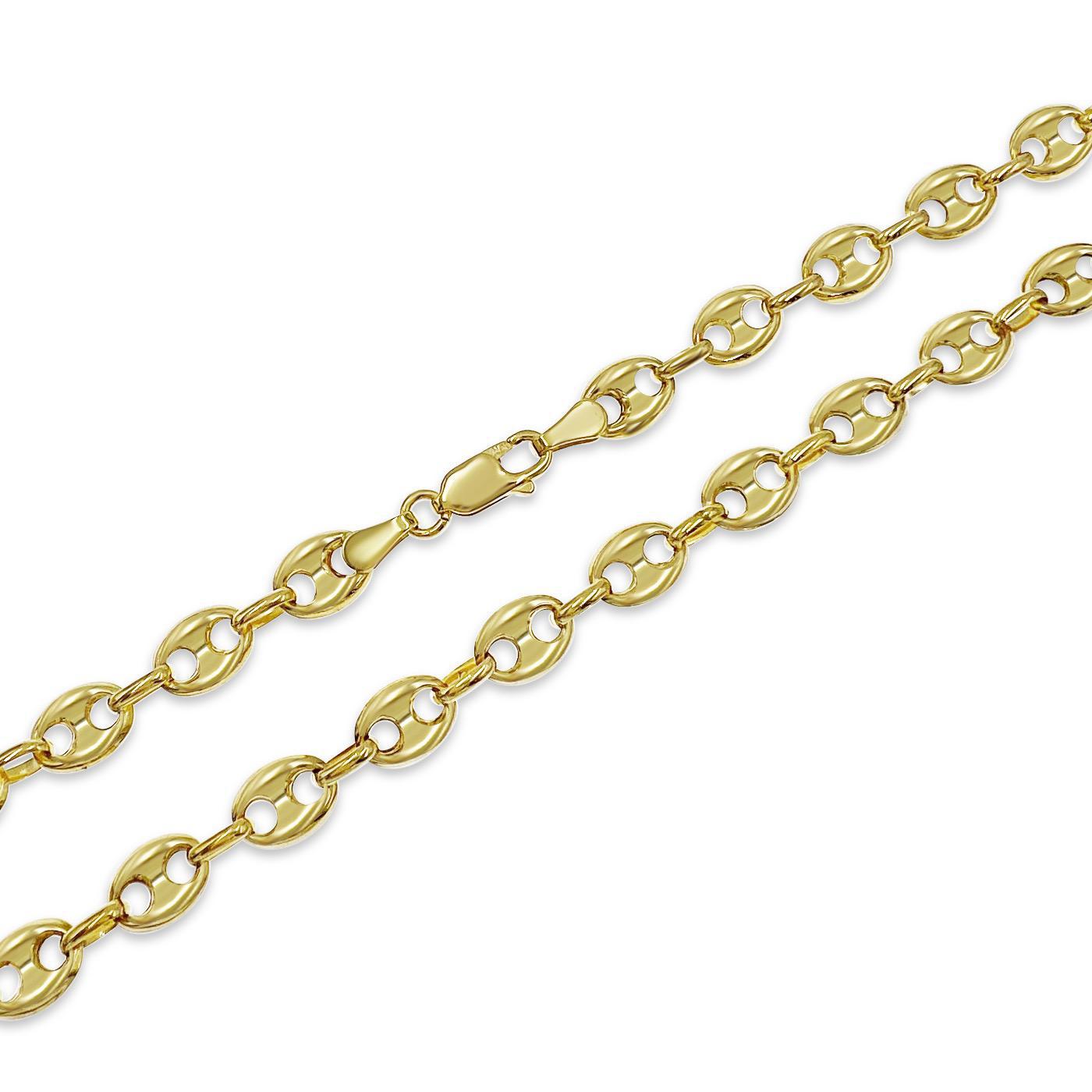 10k Gold Mariner Anchor Link Necklace 6.5mm 24"