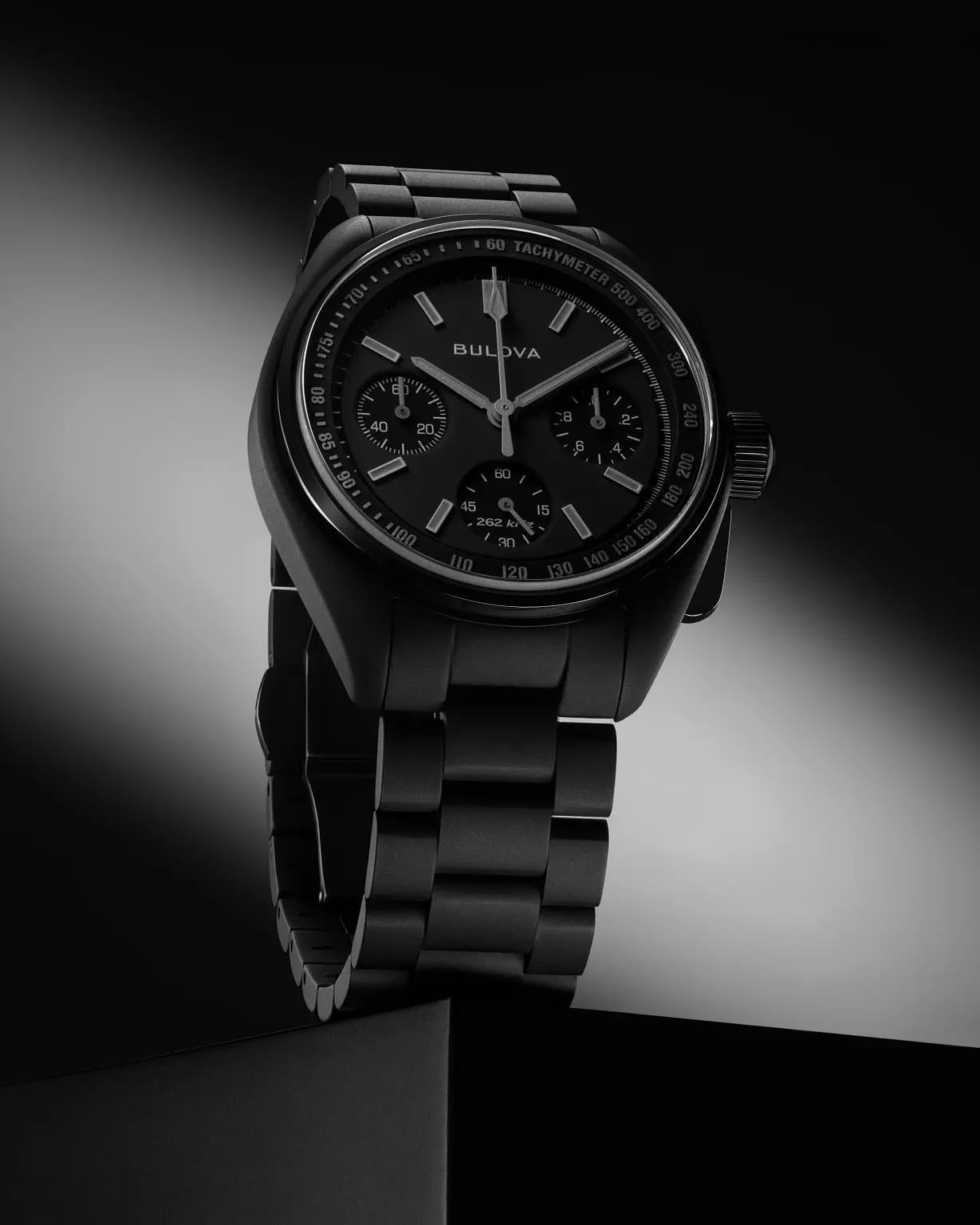 Bulova Lunar Pilot Black Hole Black Dial Mens Quartz Watch 98A335